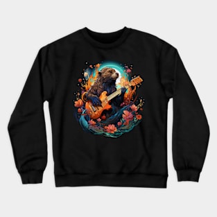 Otter Playing Guitar Crewneck Sweatshirt